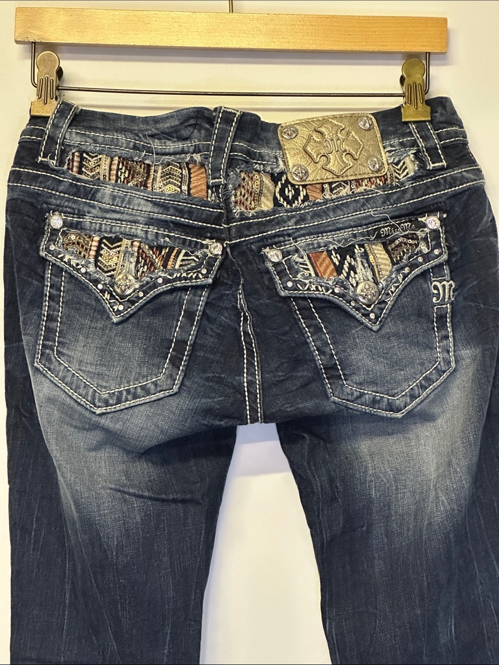 Miss Me Signature skinny phoenix sequins stitch size 27 - Picture 5 of 5